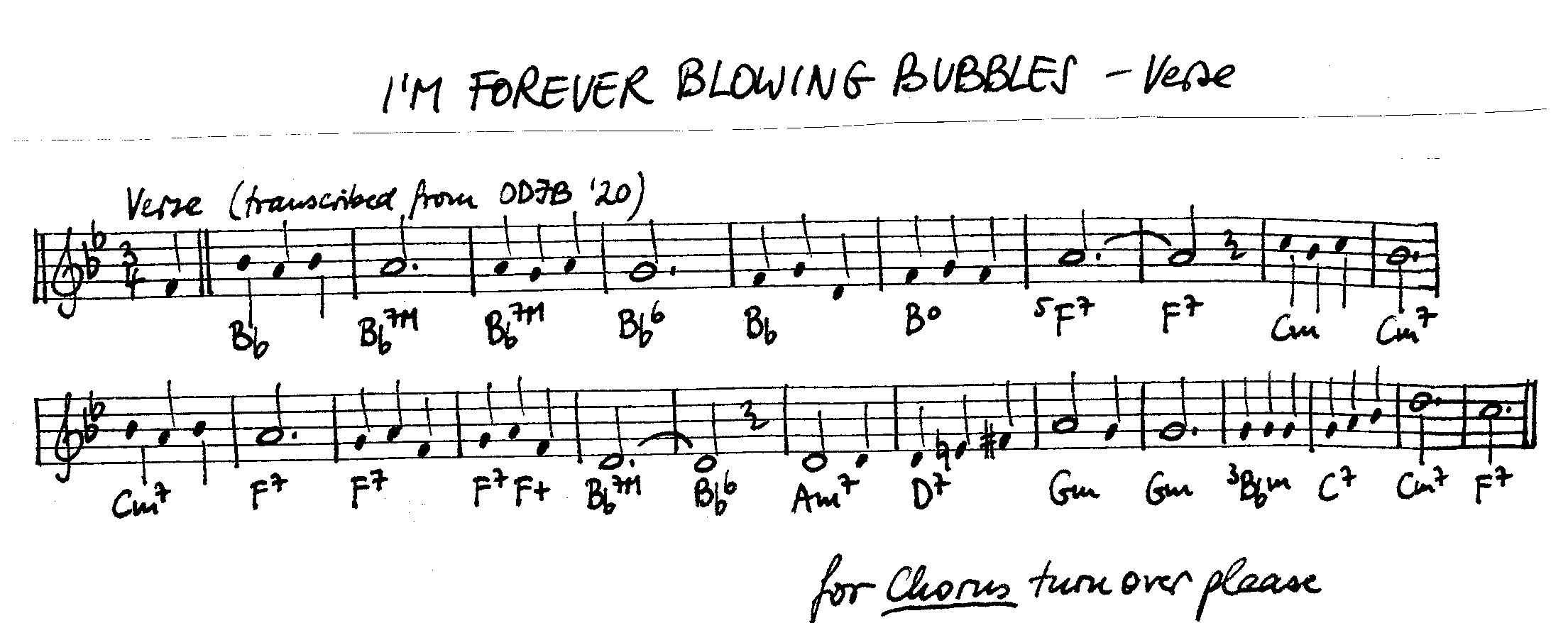 i'm forever blowing bubbles - verse leadsheet – book us for your next 20s or gatsby event